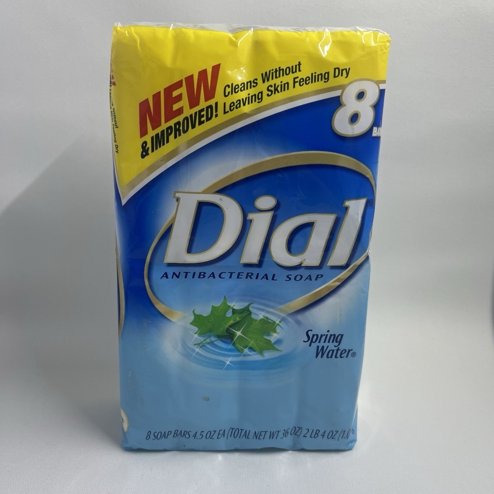 Vintage Dial Antibacterial Soap Spring Water 8 - 4.5oz Bars Pack New Old Stock